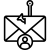 Right triangle with angle θ, labeled opposite, adjacent, and hypotenuse sides for trigonometric reference.